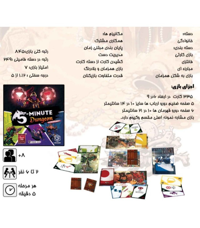 بازی فکری مدل سیاه چاله پنج دقیقه ای (5 Minute Dungeon)