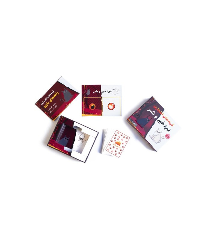 محتویات بازی فکری مدل گربه های انفجاری نبرد خیر و شر (Exploding Kittens: Good VS Evil)