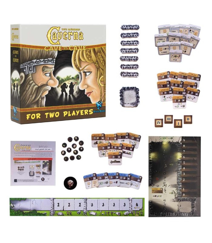 محتویات بازی فکری مدل کورنا: غار در برابر غار (Caverna: Cave vs Cave)