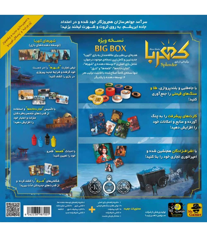 بازی فکری مدل کهربا بیگ باکس (Splendor: Big Box)